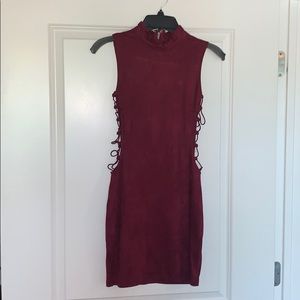Velvet Dress with Cut Outs